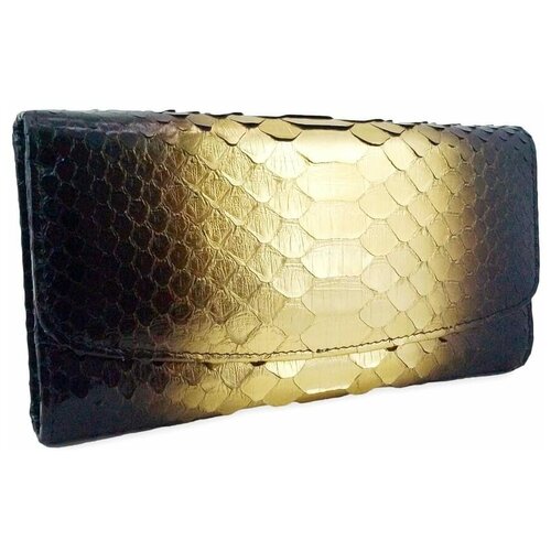 фото Женский кошелек из питона magic black/gold экзотик кожа