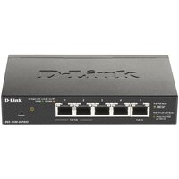 D-Link DGS-1100-05PDV2/A1A, L2 Smart Switch with 4 10/100/1000Base-T ports and 1 10/100/1000Base-T PD port(2 PoE ports 802.3af (15,4 W), PoE Budget 18