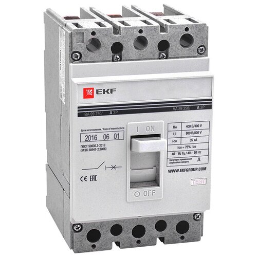EKF mccb99-250-100 Выключатель автоматический ВА-99 250 100А 3P 35кА PROxima