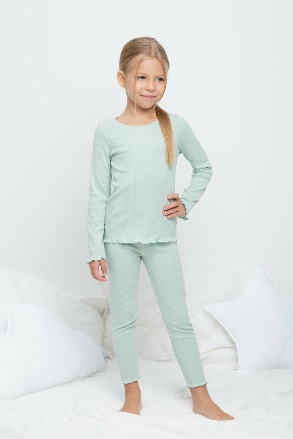 Пижама crockid К 1588/голубая дымка, размер 52/92, голубой