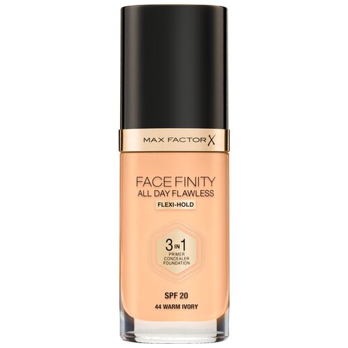 max factor тональная эмульсия facefinity all day flawless 3 in 1 spf 20 30 мл оттенок 44 warm ivory Max Factor Тональная эмульсия Facefinity All Day Flawless 3-in-1, SPF 20, 30 мл, оттенок: 44 Warm Ivory