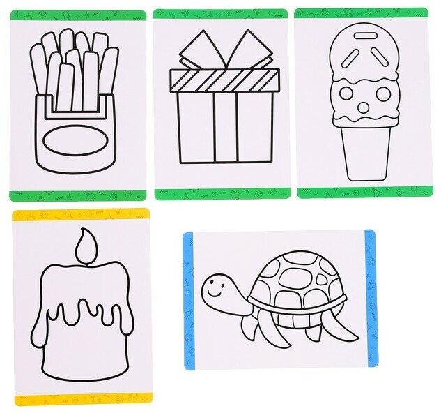 Развивающий набор "Графомоторика", 10 заданий, 6 маркеров, кубик, 3 уровня, для детей и малышей