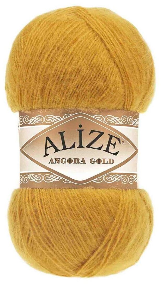 Пряжа "Angora Gold" 20%шерсть, 80%акрил 550м/100гр (02 шафран)