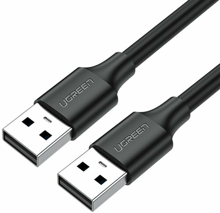 Кабель UGREEN US102 (10311) USB 2.0 A Male to A Male Cable. Длина 2 м. Цвет: черный