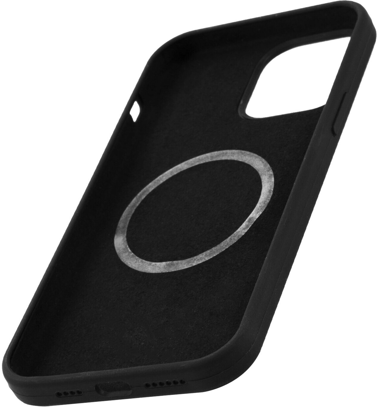 Чехол накладка UNBROKE liquid silicone case MagSafe support для iPhone 13 Pro Max, черная - фото №3