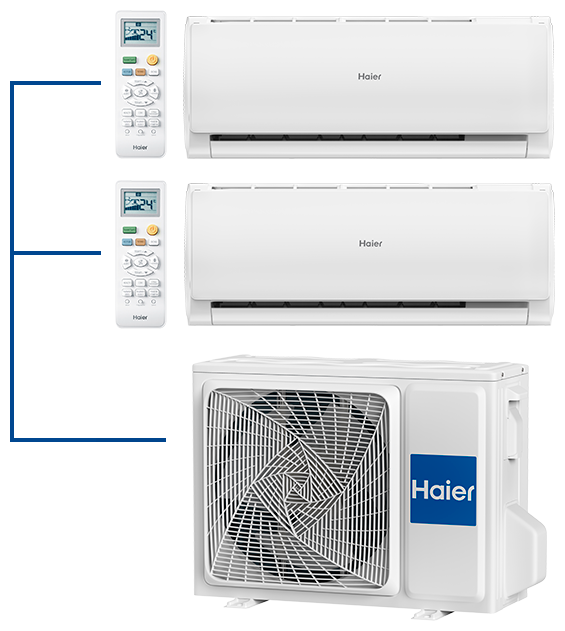 Новинка 2023 года мультисплит-система Haier LEADER Super Match DC Inverter AS07TS6HRA-M + AS18TS5HRA-M / 2U50S2SM1FA-3 на 2 комнаты 20+50 м2 - фотография № 2