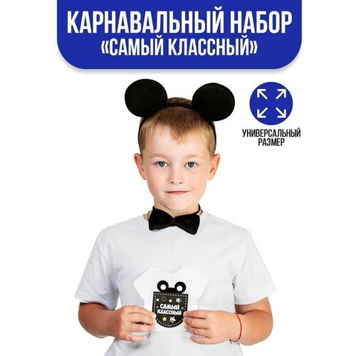 фото Карнавальный костюм «самый классный» ободок с ушками, бабочка, термонаклейка, хвост страна карнавалия