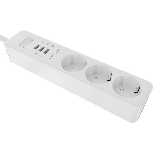 Удлинитель HARPER UCH-325 White Розет. 3шт/3м/3680W/16A/3xUSB/220-240V/50Hz