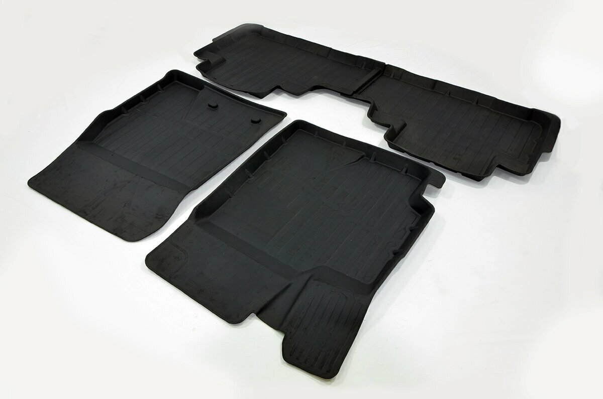 Резиновые 3D Premium коврики в салон SRTK для Toyota Highlander [2010-2014]