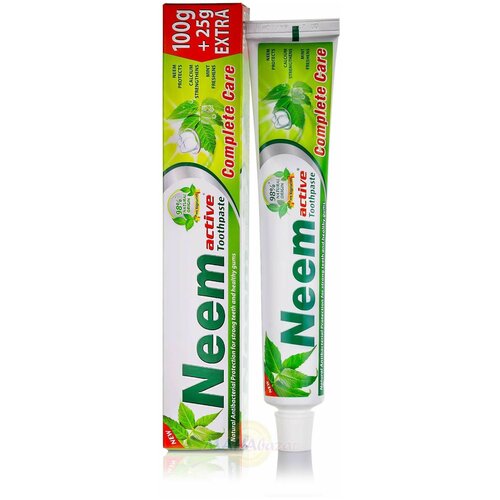 Зубная паста Neem Active Toothpaste / Ним Актив, аюрведическая индийская зубная паста, 125 г.