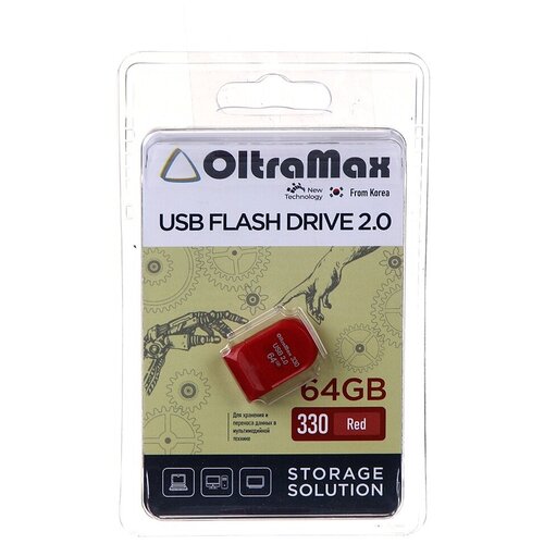 USB Flash Drive 64Gb - OltraMax 330 OM-64GB-330-Red