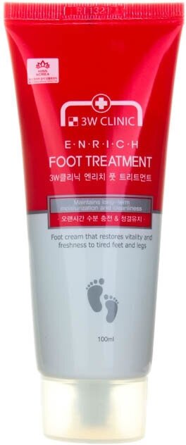 3W CLINIC Enrich Foot Treatment Восстанавливающий крем для уставших ног 100мл