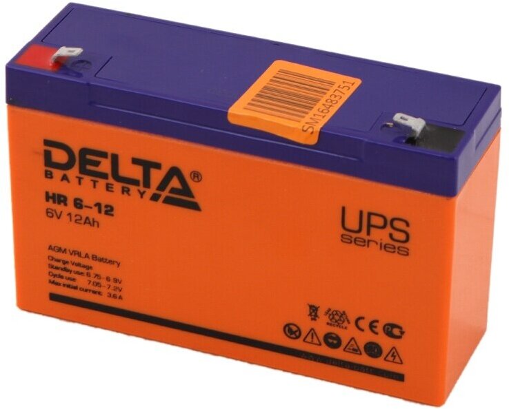 Аккумуляторная батарея DELTA Battery HR 6-12 6В 12 А·ч