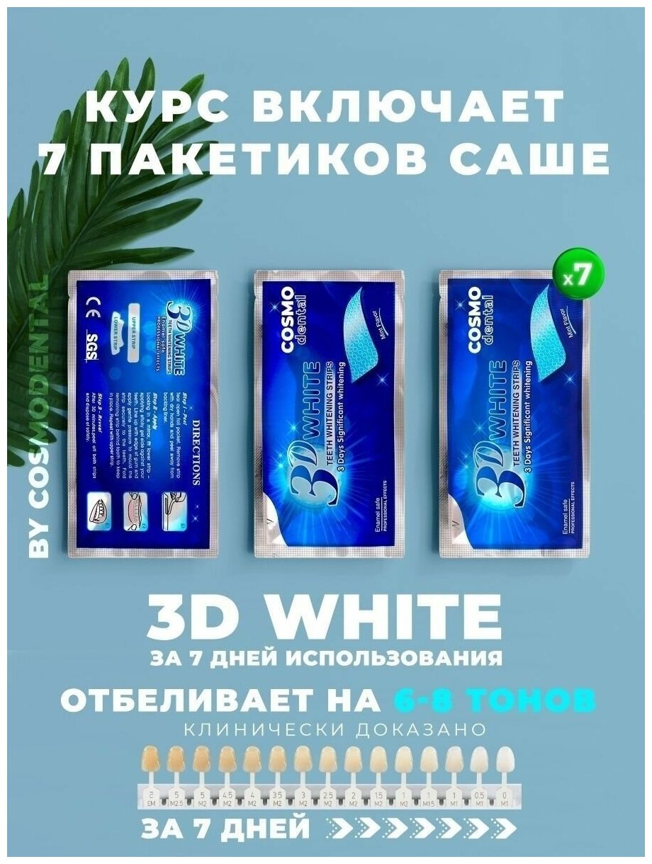 Отбеливающие полоски для чувствительных зубов, профессиональное домашнее отбеливание зубов — фото 1