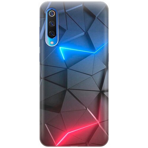 фото Ультратонкий силиконовый чехол-накладка для xiaomi mi 9 с принтом "графитовые грани" gosso