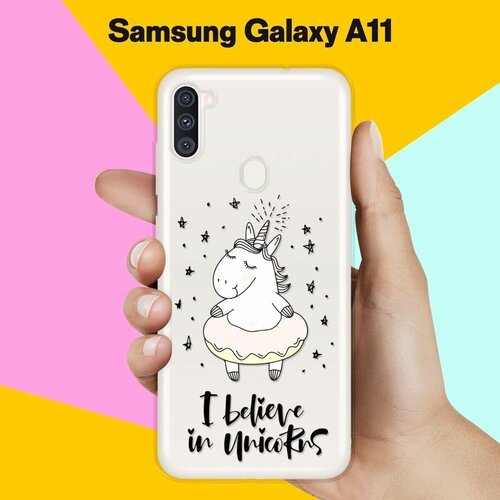 Силиконовый чехол Единорог на Samsung Galaxy A11
