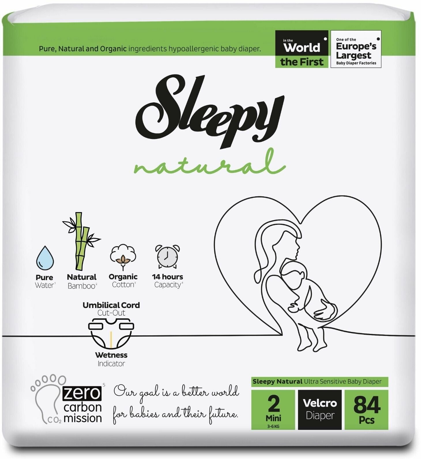 Подгузники Sleepy Natural Mini 2, 3-6кг, 84шт. - фото №10