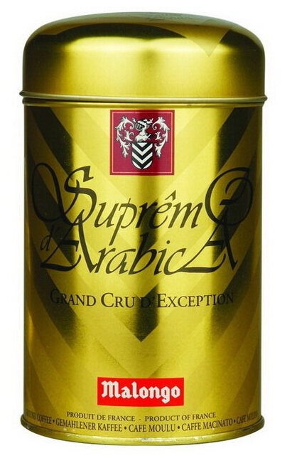 Malongo Suprem Arabica кофе молотый 250г арабика 100% жестяная банка (1540)