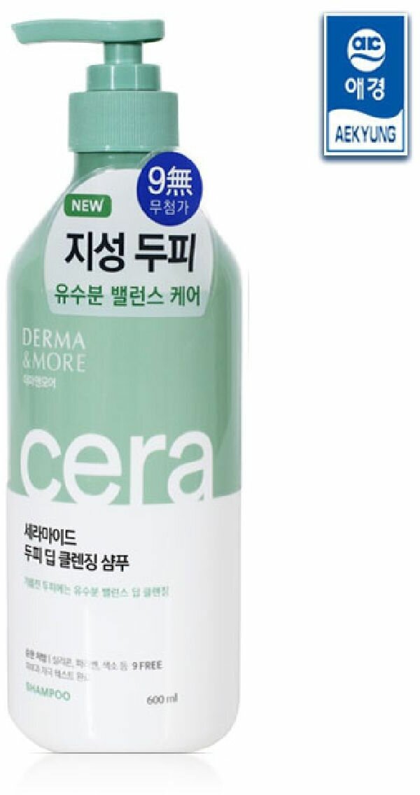 Шампунь для волос Derma & More глубокое очищение 600мл Aekyung Industrial - фото №15