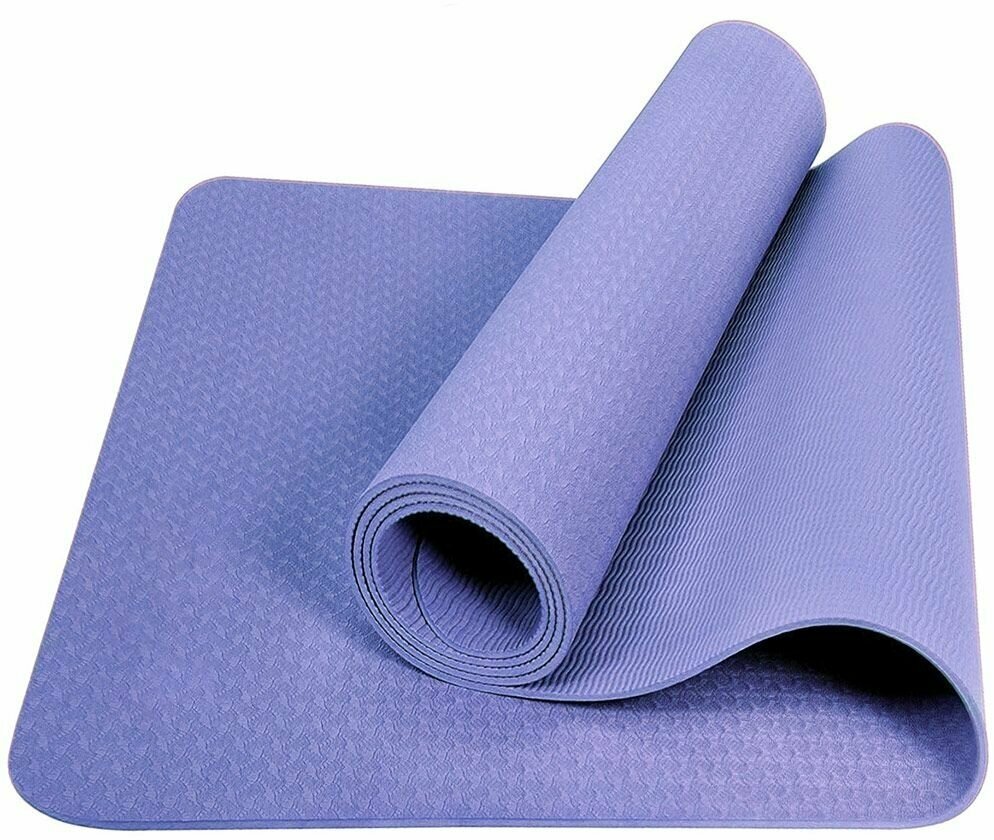 Коврик для йоги 6 мм TPE пурпурный, 183х61х0,6 см