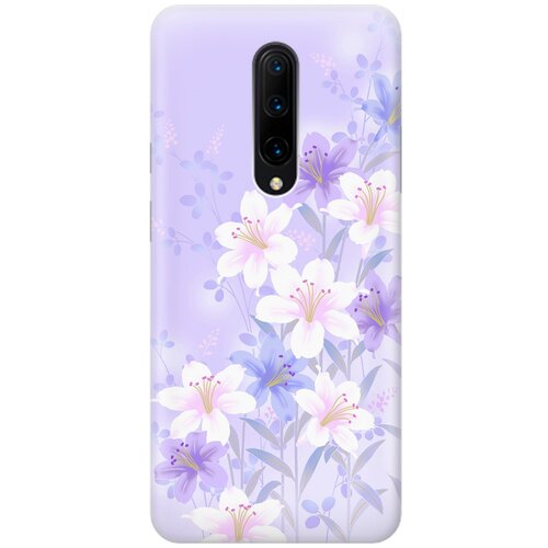 фото Ультратонкий силиконовый чехол-накладка для oneplus 7 pro с принтом "лилии на фиолетовом" gosso