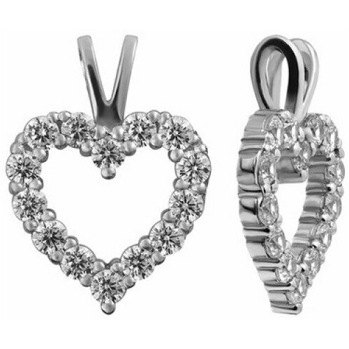 Подвеска, серебро, 925 проба, фианит