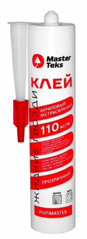 Жидкие гвозди MASTERTEKS ProfiMaster 110 кг/м2 Бесцветный 0,33 кг