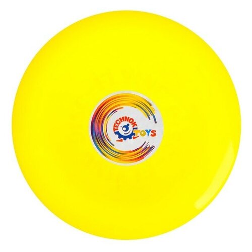 Бумеранги, летающие тарелки ТехноК Летающая тарелка, 24 × 24 × 2,5 см, цвет жёлтый + мел в подарок