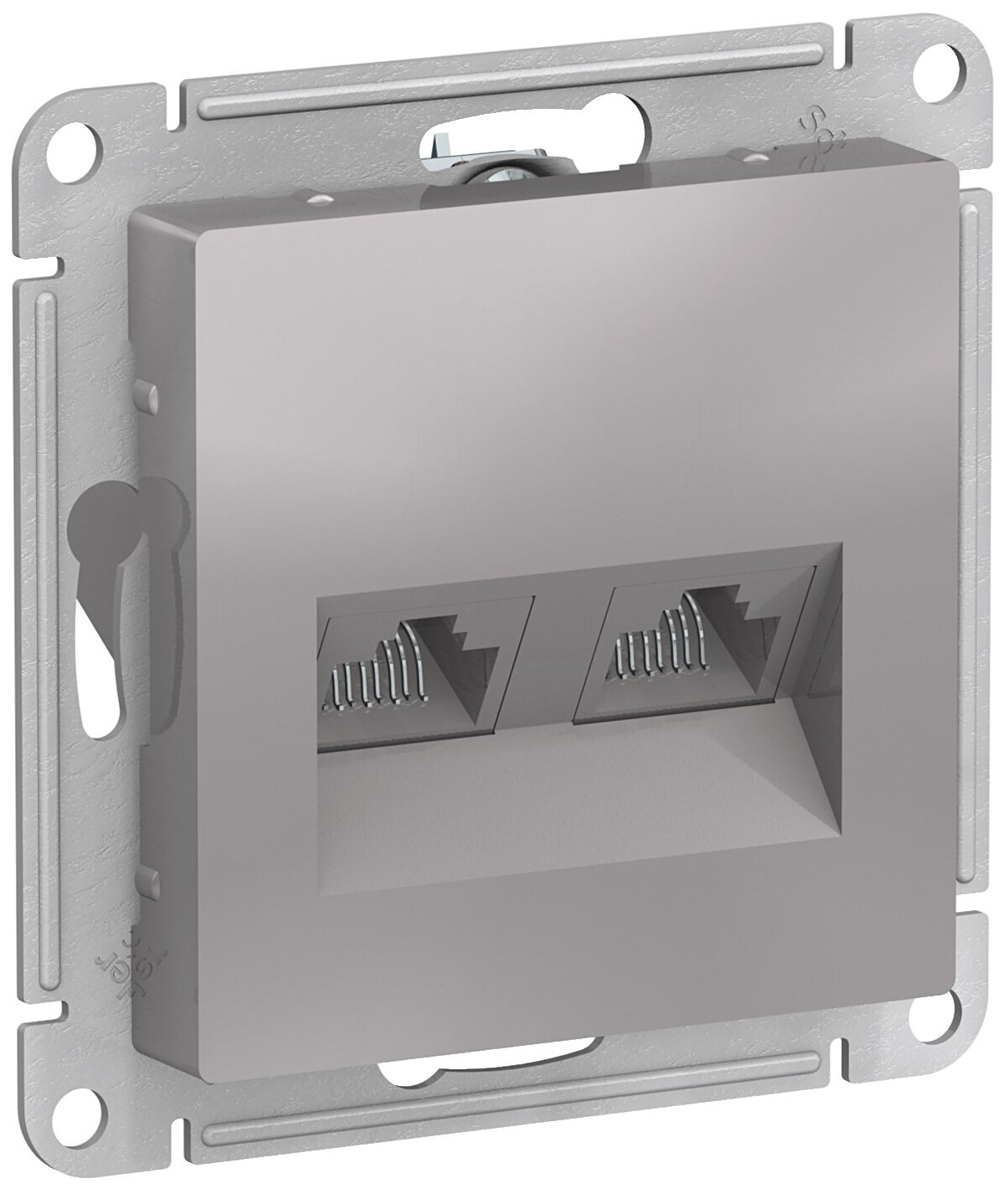 Розетка компьютерная 2-м AtlasDesign RJ45 кат.5E механизм алюм. SE ATN000385