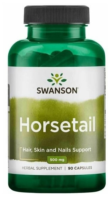 Хвощ (Лошадиный Хвост) Здоровье кожи волос и ногтей SWANSON Horsetail 500 mg. - 90 капсул