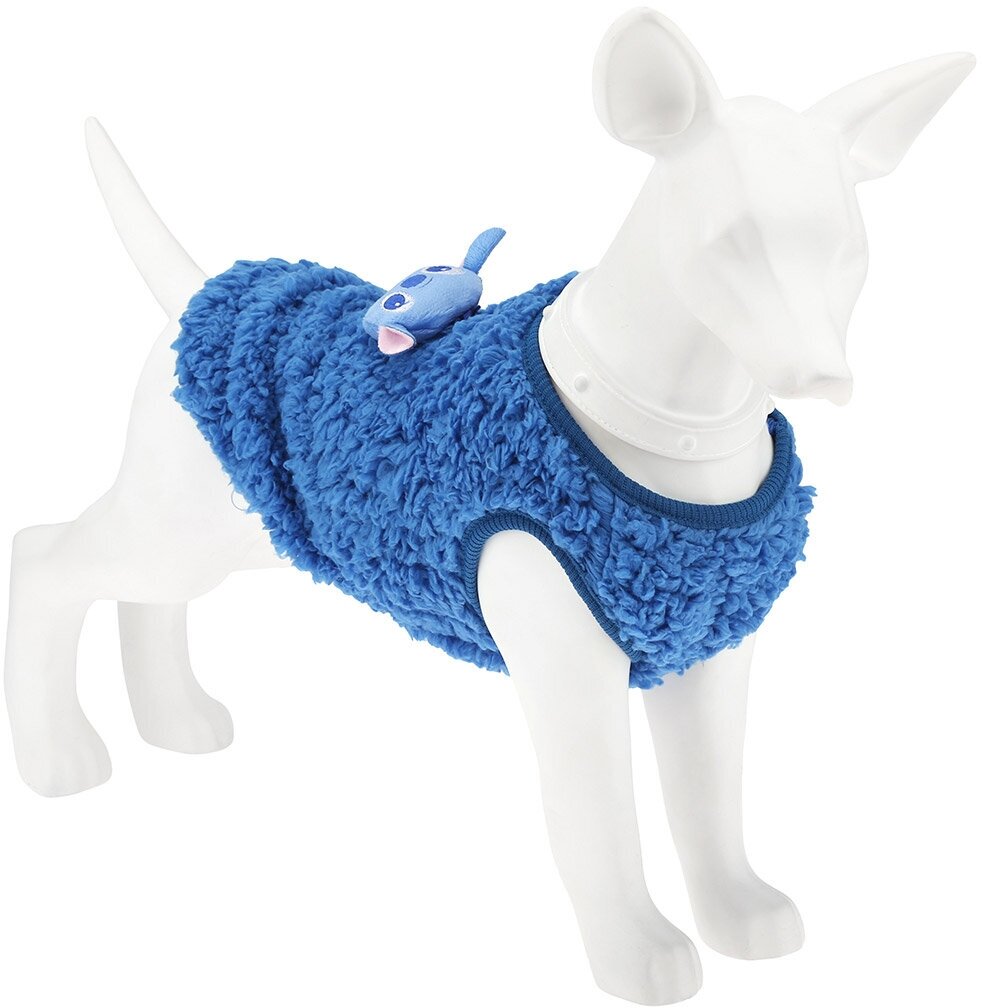 "Пэт тойс (Pet toys)" Одежда для собаки "Жилетка" с декором - коала, р-р L, цвет-синий, искусственный мех (100% полиэстер) - фотография № 8