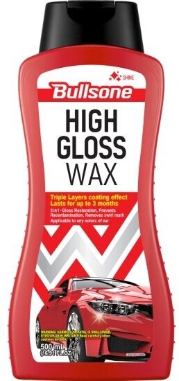 Моментальный полироль Bullsone High Gloss Wax, с воском, 500 мл