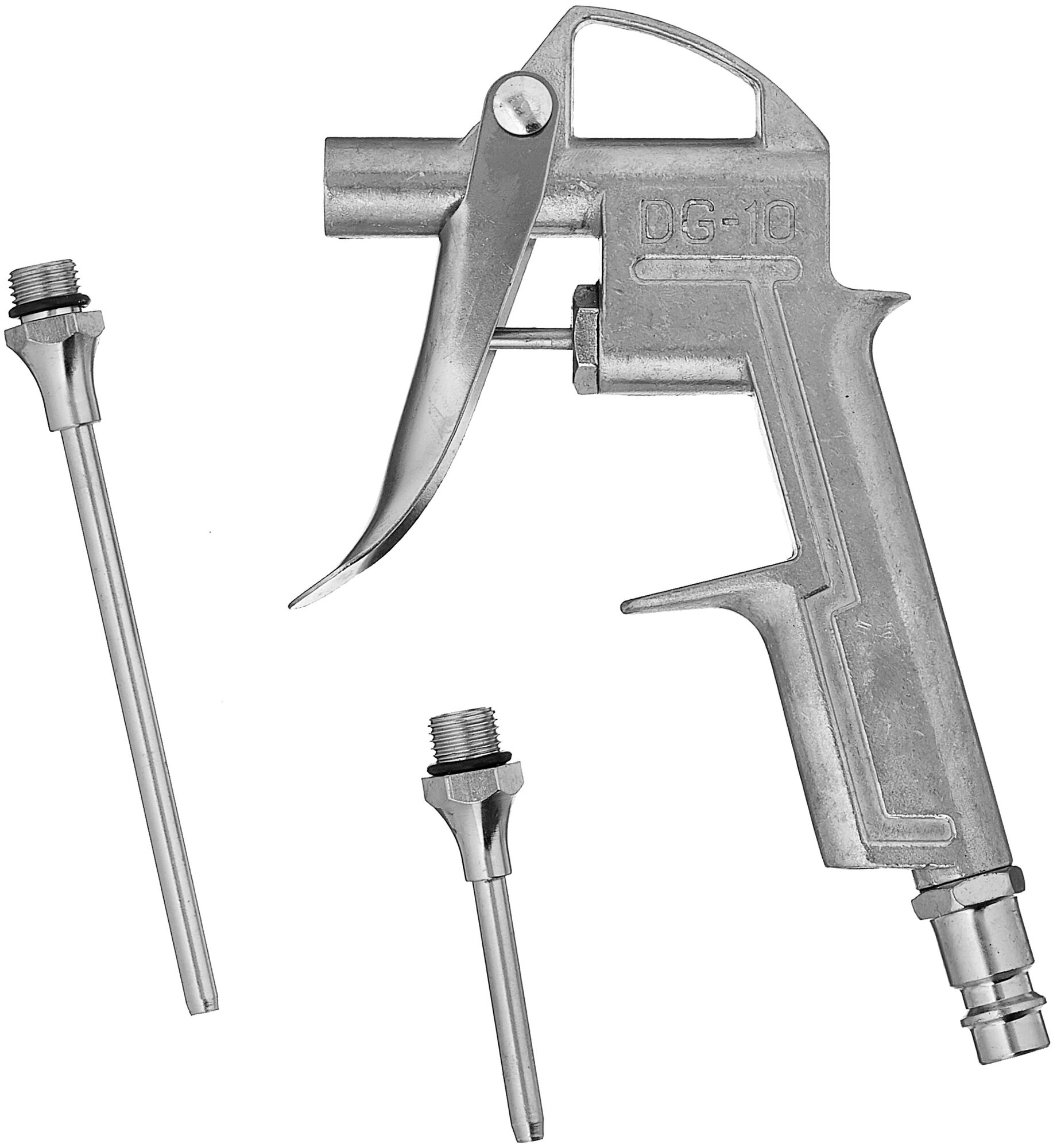 Pegas pneumatic Продувочный пистолет металлический с набором аксессуаров. Длина носика: 20 мм, 80мм 5108