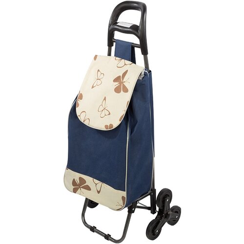 фото Сумка-тележка рыжий кот, 36 л, синий, бежевый