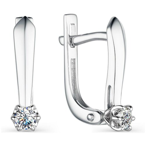 Алькор Серьги из белого золота 585 пробы с бриллиантом 23823-200