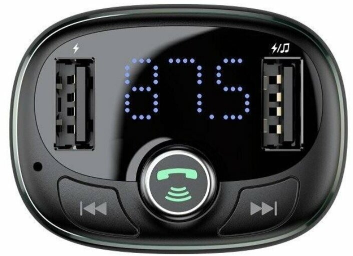 Автомобильное зарядное устройство с FM-трансмиттером Baseus T typed Bluetooth MP3 Silver (CCALL-TM0A)