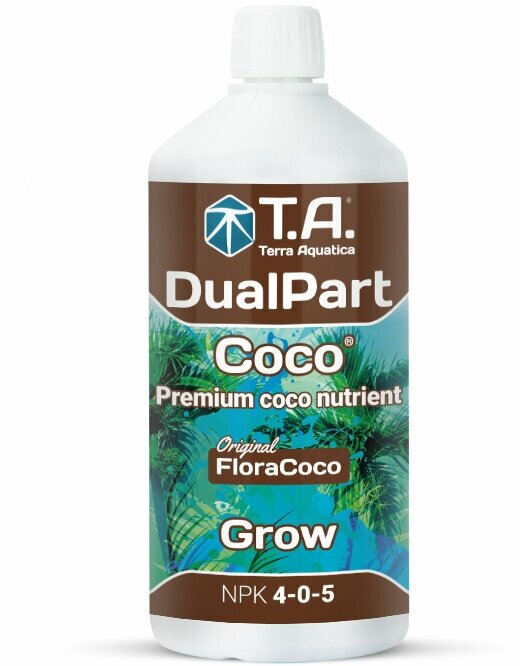 Удобрение минеральное для кокосового субстрата и вегетации Terra Aquatica DualPart Coco Grow 1 л - фотография № 1