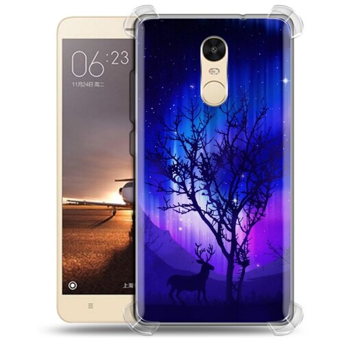 фото Дизайнерский силиконовый с усиленными углами чехол для xiaomi redmi note 4 северное сияние 100gadgets