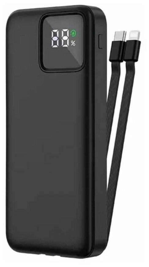 Внешний аккумулятор WiWU JC-18 LED Display Built-in Cable Power Bank 22.5W Supercharge 10000мАч Black