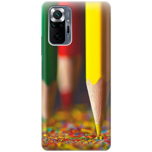 фото Ультратонкий силиконовый чехол-накладка для xiaomi redmi note 10 pro с принтом "желтый карандаш" gosso