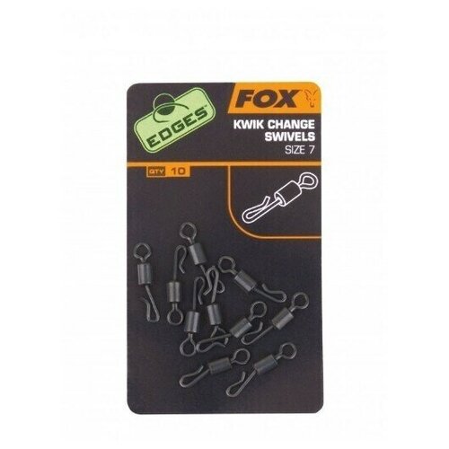 Вертлюг быстросьемный Fox Edges Kwik Change Swivels 10шт Size 7