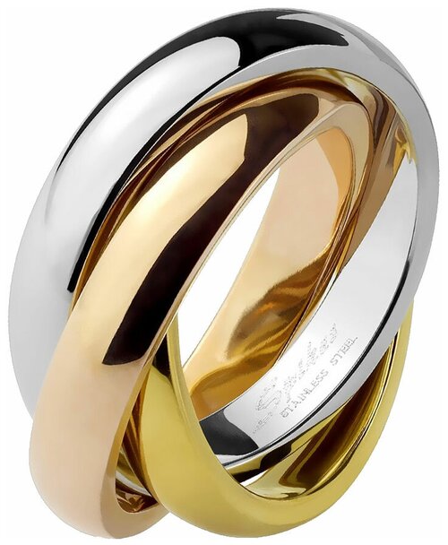 Кольцо Spikes, размер 16, серебряный, золотой