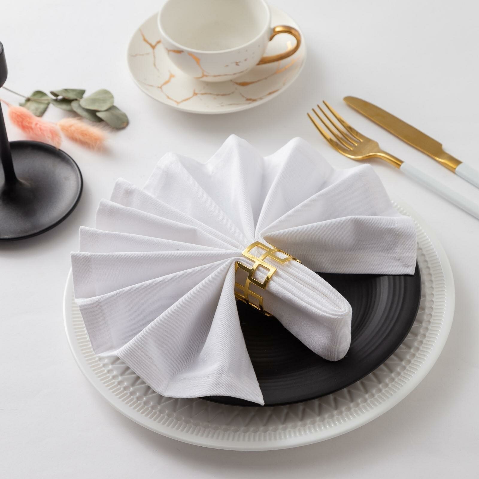 фото Салфетка столовая "Этель" 40x40, саржа, цвет белый, 100%хл.