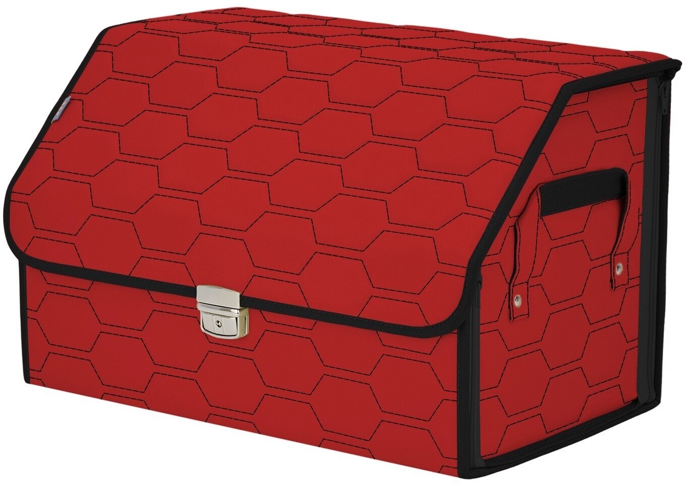 Органайзер-саквояж в багажник "Союз Премиум" (размер L). Цвет: красный с черной прострочкой Соты.
