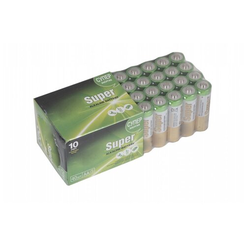 Батарейка AA - GP Super Alkaline 15A-2CRVS40 (40 штук) батарея gp super 15a b40 aa 1 5v 40шт