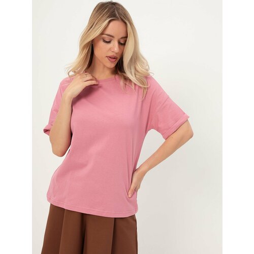 фото Футболка ленара футболка оверсайз, размер 50, розовый