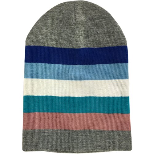 фото Шапка бини anru, размер универсальный, белый, бирюзовый