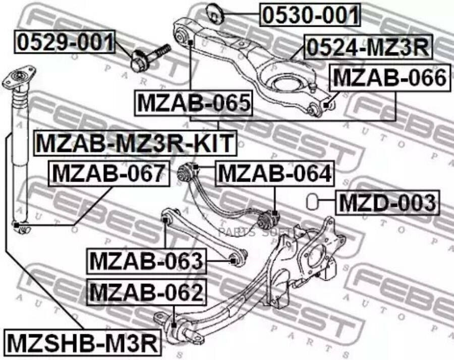 FEBEST 0524-MZ3R Рычаг подвески 0524-MZ3R