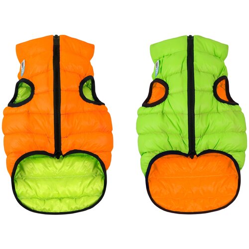фото Жилет для собак airyvest двусторонний 30 s оранжевый/салатовый