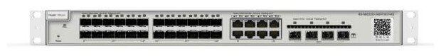 Reyee 24-Port SFP L2+ Managed Switch, 24 SFP Slots, 8 Gigabit RJ45 Combo Ports,4 *10G SFP+ Slots,19-inch Rack-mountable Steel Case, Static Routing